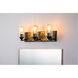 Bocage 3 Light 22 inch MB Bath Light Wall Light in Matte Black with Gold